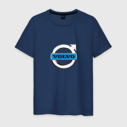 Футболка хлопковая мужская Volvo logo, цвет: тёмно-синий