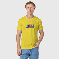 Футболка хлопковая мужская BMW logo sport, цвет: желтый — фото 2