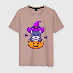 Мужская футболка Kitty halloween