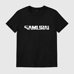 Мужская футболка Киберпанк - белая надпись Samurai