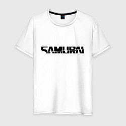 Мужская футболка Киберпанк - черная надпись Samurai