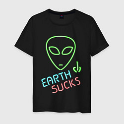 Мужская футболка Земля отстой - неон green инопланетянин