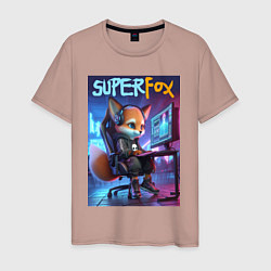 Мужская футболка Super fox gamer - ai art fantasy