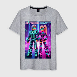 Мужская футболка Barbie and Minecraft - collaboration