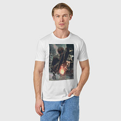 Футболка хлопковая мужская Ван-Пис Санджи пират, цвет: белый — фото 2