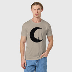 Футболка хлопковая мужская Moon boy, цвет: миндальный — фото 2