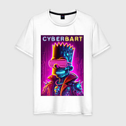Мужская футболка Cyber Bart - neon glow ai art fantasy