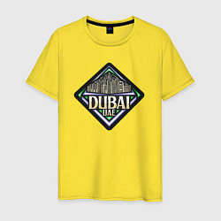 Футболка хлопковая мужская Дубай ОАЭ, цвет: желтый