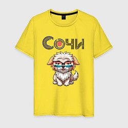 Мужская футболка Сочи собака в очках