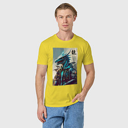 Футболка хлопковая мужская Cool dragon - ai art fantasy, цвет: желтый — фото 2