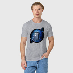 Футболка хлопковая мужская Tardis in space, цвет: меланж — фото 2