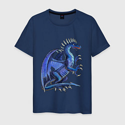 Футболка хлопковая мужская Azure dragon, цвет: тёмно-синий