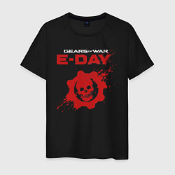 Футболка хлопковая мужская Gears of war e-day logo, цвет: черный
