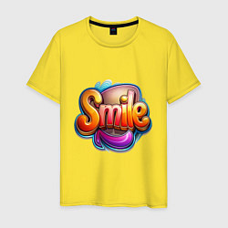 Мужская футболка Текст smile