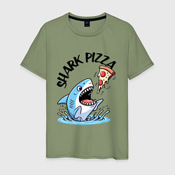 Мужская футболка Shark pizza - ai art fantasy