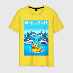 Мужская футболка Duck vs shark - ai art fantasy