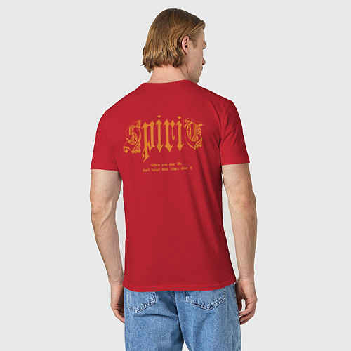 Мужская футболка Тату черепа индейца / Красный – фото 4