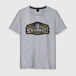 Футболка хлопковая мужская USA Ney York city, цвет: меланж