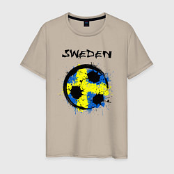 Футболка хлопковая мужская Сборная - Швеция, цвет: миндальный