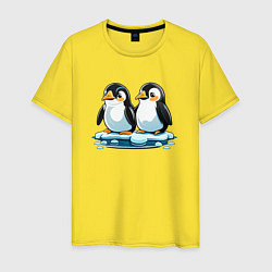 Мужская футболка Два пингвина на льдине