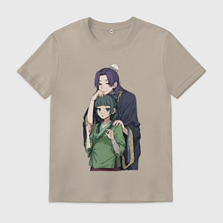 Футболка хлопковая мужская Монолог фармацевта Жэньши Расчётливый интриган, цвет: миндальный