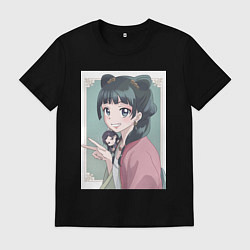 Футболка хлопковая мужская Монолог фармацевта Маомао чиби, цвет: черный