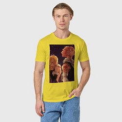 Футболка хлопковая мужская Хвост Феи Нацу Драгнил Люси Хартфилия, цвет: желтый — фото 2