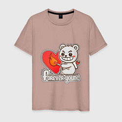 Мужская футболка Медведь хулиган с сердцем и спичкой
