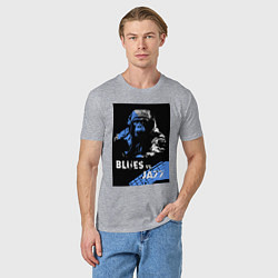 Футболка хлопковая мужская Блюз против джаза, цвет: меланж — фото 2