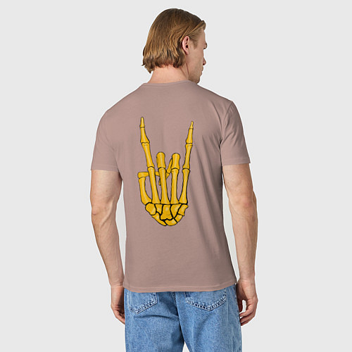 Мужская футболка Golden skeleton hand / Пыльно-розовый – фото 4