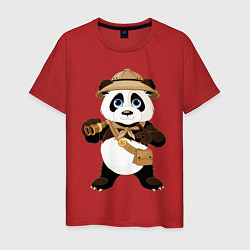 Мужская футболка Веселая панда следопыт