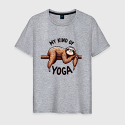 Мужская футболка Смешной ленивец отдыхает на ветке мой вид йоги