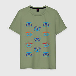 Мужская футболка Глаза с ресницами узор