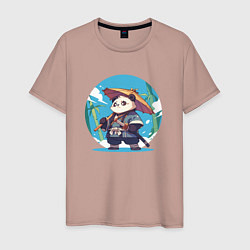 Мужская футболка Панда самурай