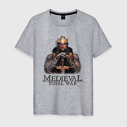 Футболка хлопковая мужская Medieval: Total War logo, цвет: меланж
