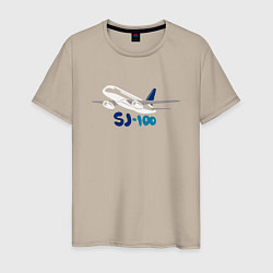 Мужская футболка Сухой Суперджет 100 цветной с надписью