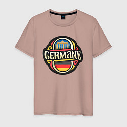 Футболка хлопковая мужская Germany - Германия, цвет: пыльно-розовый