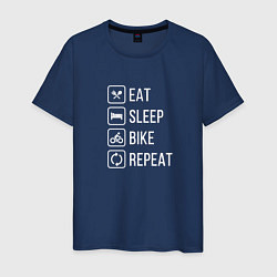 Мужская футболка Eat sleep bike repeat