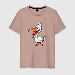 Мужская футболка Довольный пеликан