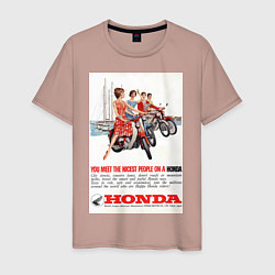 Мужская футболка Honda мотоцикл