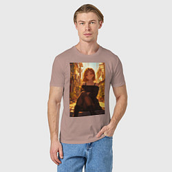 Футболка хлопковая мужская Магическая битва Нобара Кугисаки арт, цвет: пыльно-розовый — фото 2