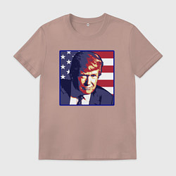 Футболка хлопковая мужская Президент Дональд Трамп, цвет: пыльно-розовый