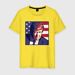 Футболка хлопковая мужская Президент Дональд Трамп, цвет: желтый