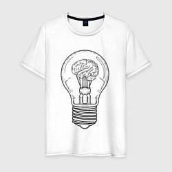 Мужская футболка Мозг и лампочка