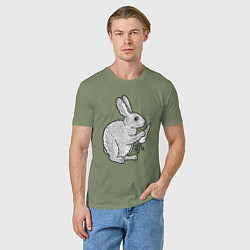 Футболка хлопковая мужская Зайчик и морковка, цвет: авокадо — фото 2