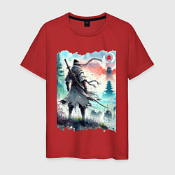 Мужская футболка Warrior samurai - ai art watercolor