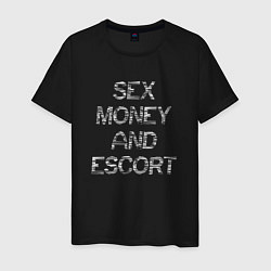 Мужская футболка Sex money and escort