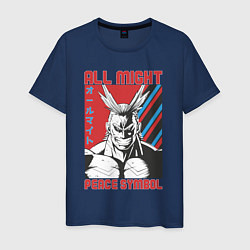 Мужская футболка Моя геройская академия All Might pease symbol