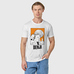 Футболка хлопковая мужская Человек-бензопила Denji Почита, цвет: белый — фото 2