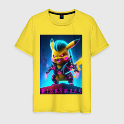 Мужская футболка Cyberpunk - terrible Pikachu with claws